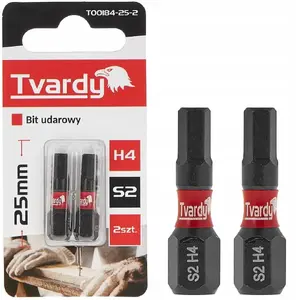 Impact screwdriver bit Tvardy H4 25 mm S2 set (2/10/50/500 pieces)