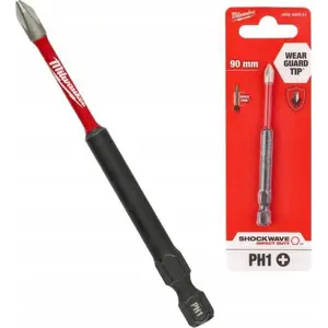 Screwdriver Bit MILWAUKEE PH1 90 mm Shockwave — single piece