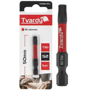 Impact bit Tvardy T30 50mm S2 set (1/10/50/500) for impact drivers and screwdrivers