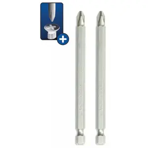 Screwdriver bits set Dedra 18A06PH22-02, Phillips tips, 2 pcs, 100 mm length