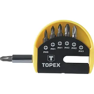 Screwdriver Bit Set with Holder Topex 39D351 — 7 pieces (Topex)