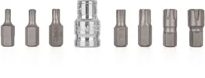 Screwdriver Bit Set GEKO 8-piece RIBE M5–M14 bits, compatible sizes for 10/100 storage