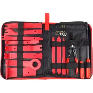 Amio upholstery and trim removal tools set, 16-piece kit with case for clips and radio panel removal