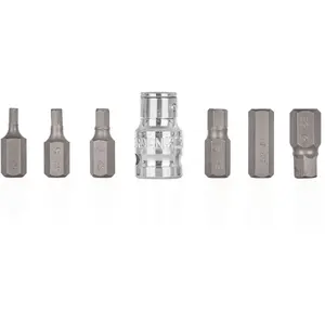 Screwdriver Bit Set GEKO 7-piece HEX H4–H12, for hex screws, metric sizes