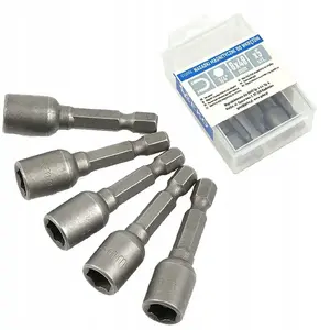 Magnetic screwdriver bits GEKO 8 mm x 48 mm 1/4" shank, set of 5