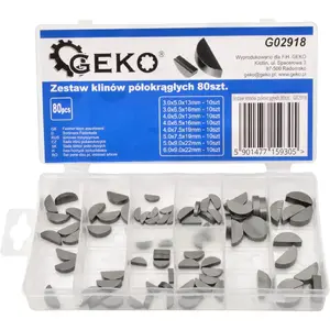 GEKO set of half-round wood carving/woodworking wedges 80 pcs (assorted sizes)