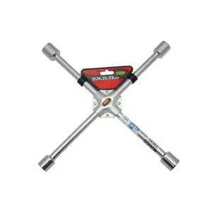 Wheel cross wrench MODECO MN-59-001 with 17/19/21/22 mm sockets for car wheel nuts