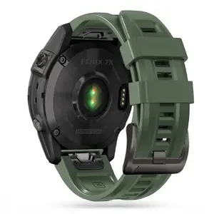 Сменный силиконовый ремешок Tech‑Protect IconBand для Garmin Fenix 3/5X/3HR/5X Plus/6X/6X Pro/7X — зелёный