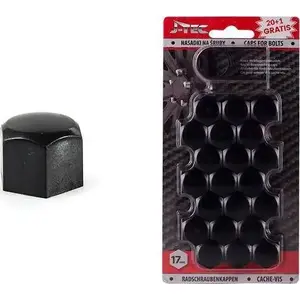 Black matte 17 mm screw caps, set of 20 pieces with key – No name