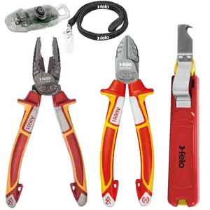 Pliers and Cutters Set FELO FL58095095 — VDE combination pliers 180 mm, diagonal cutters 160 mm, insulation stripper