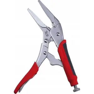 Pliers, Dedra 1260P08 long-jaw locking pliers 230 mm, CRV steel, TPR handles