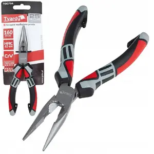 Long straight pliers Tvardy 160 mm CrV — 160mm straight long nose pliers, Chrome-Vanadium