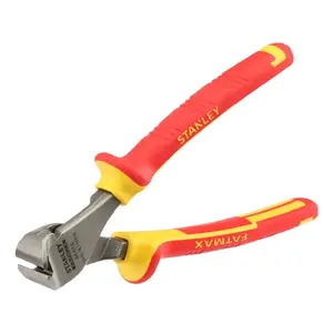Кусачки торцевые для кабеля STANLEY FATMAX VDE 1000V 160 мм, хромованадиевая сталь, рукоять красно-жёлтая