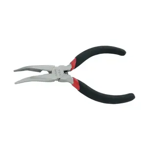 Bent telephone pliers MODECO MN-20-305 130 mm, bent tip for gripping and cutting small components