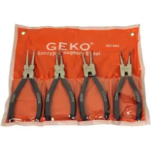 Набор щипцов GEKO 01662 — 4 шт., для стопорных колец (сегера), 200 мм