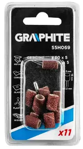 Rotary tool grinding/sanding supply GRAPHITE 55H069 — 6.3 mm diameter, 3.2 mm shank, pack of 10
