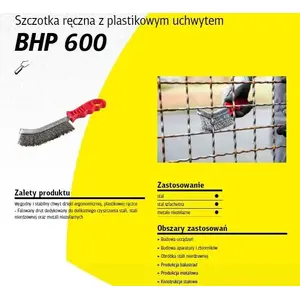 KLINGSPOR ручная проволочная щетка с пластиковым рукояткой BHP600, стальная проволока — модель 358323