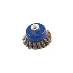 Wire cup brush Silver 75 mm model 10343 – stainless steel/industrial cleaning