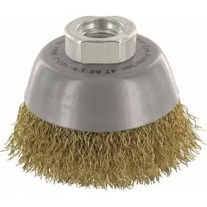 Чашечная щетка Abraboro AB90409051 — 60 мм, M14, гофрированная латунная проволока 0,3 мм