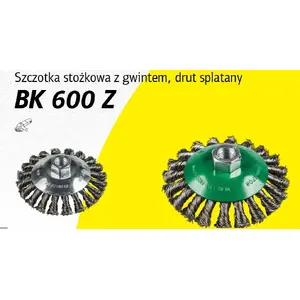 Коническая щётка KLINGSPOR 100 мм M14 скрученная проволока BK600Z 358327