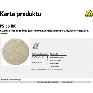 Шлифовальный самоклеющийся диск KLINGSPOR 225 мм PS33BK зерно 180 — 50 шт.