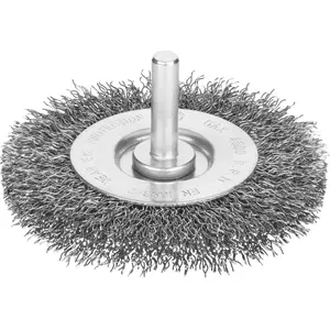 Wire Wheel Brush with Shank Irwin IW8088416, 75 mm diameter x 10 mm bore, stainless steel wire