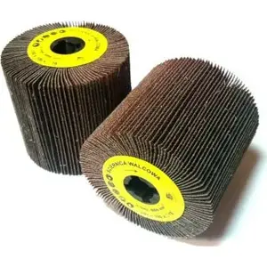 Flap wheel abrasive cylinder Glob 100x100x19 mm, grit P100, for metal and wood finishing