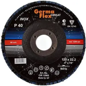Круг лепестковый Germa Flex Metal 125 мм P80 Inox — для шлифовки нержавеющей стали