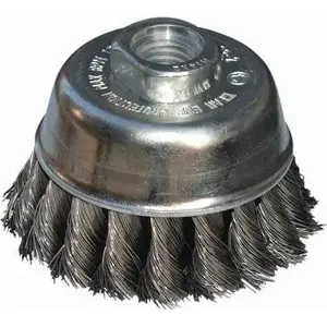 Чашечная щетка Abraboro AB99040009 — 65 мм, резьба M14, витая проволока 0,35 мм