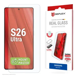 Прозрачный закалённый защитный экран Displex для Samsung Galaxy S26 Ultra, твёрдость 10H, устойчив к царапинам и ударам, 1 шт