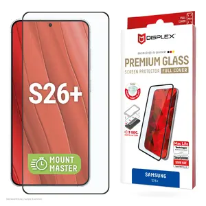 Displex Premium rūdīts aizsargstikls (Full Cover, 10H) priekš Samsung Galaxy S26+ — caurspīdīgs, 1 gab.