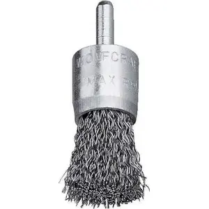 Brush Brush/Wire Cup 25 mm Wolfcraft WF2126000 — crimped wire, shank-mounted