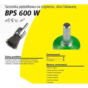 Щетка чашечная проволочная KLINGSPOR K.SZCZOTKA PĘDZELKOWA 12 мм BPS600W, волнистая проволока