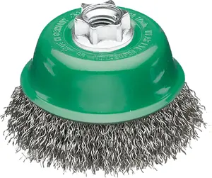 Wire Cup Brush Aptel M14 for Angle Grinder, stainless steel crimped 65 mm, 0.35 mm, single piece