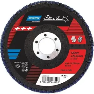 Slīpēšanas zieds Norton Clipper FLD FDTF 125x22 R82B P60 metāla apstrādei