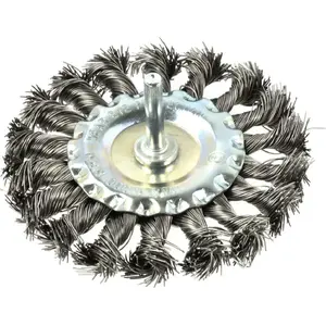 Wire cup brush GEKO G00629 for drill, braided steel, 100 mm diameter