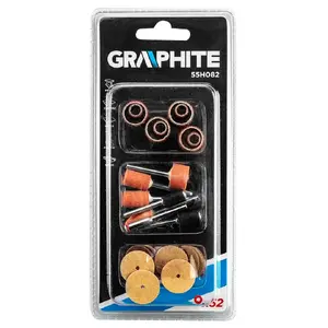 Power drill accessory set GRAPHITE 55H082 — 52 pieces (bits, sockets, adapters)