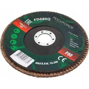 Flap sanding disc Rockforce RF-FD680Q 150 x 22.2 mm P80