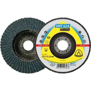 Круг лепестковый KLINGSPOR SMT624 SUPRA 125 мм зерно 36 (MPN 322771)