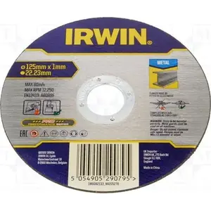 Cutting Disc for Metal Irwin 125 mm x 1.0 mm x 22.23 mm
