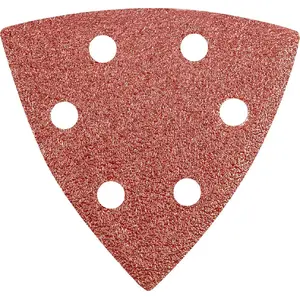 Sandpaper delta hook-and-loop 93×93 mm K60, 5 pcs, with holes — GRAPHITE 55H764