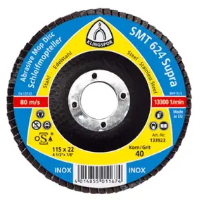 Круг лепестковый KLINGSPOR 125 мм зерно 40 модель SMT 624 (MPN 222107)