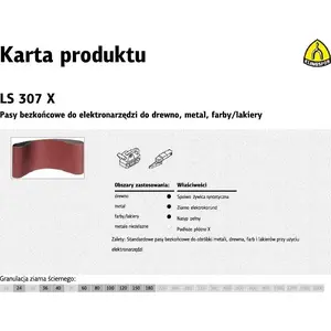 Шлифовальные бесконечные ленты KLINGSPOR LS307X 75 мм x 457 мм, зерно 36, 5 шт. (MPN 268641)