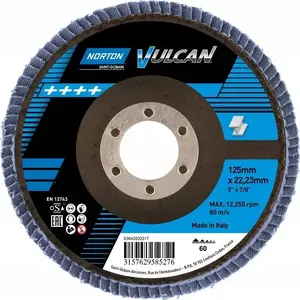 Abrasive flap disc Norton Clipper FLD FDTF 125x22 mm P60 for metal grinding