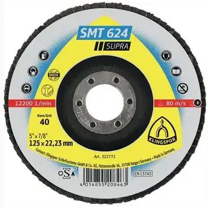 Lapiņu slīpdisks KLINGSPOR 125 mm P80 12 gab. modelis 328243 priekš leņķa slīpmašīnām