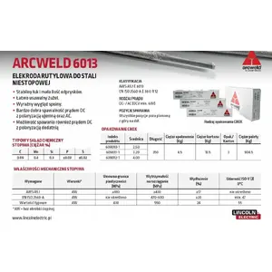 Welding Electrodes MILWAUKEE ARCWELD 6013 — rutile 2.5 mm, pack 4.5 kg