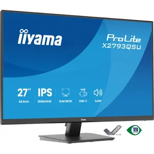 27" IIYAMA ProLite X2793QSU-B1 Quad HD 2560x1440 IPS LED monitors, 1 ms, USB hub, skaļruņi, VESA