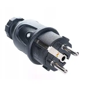 Вилка прямая Rum-Lux WG-02 IP44 16A 250V чёрная