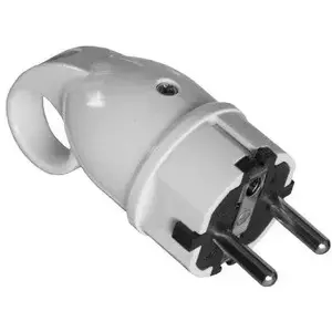 Вилка PAWBOL прямая Schuko с заземлением 16A 250V модель D.3101N белая