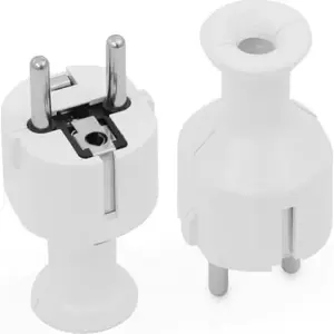 Electrical plug MONTIS MT020-B white — straight, detachable design, Polish-made